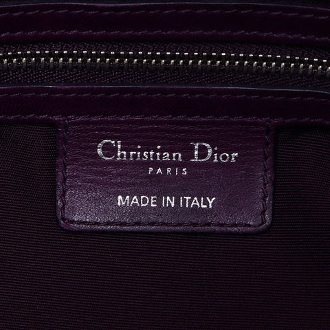 クリスチャンディオール Christian Dior カナージュ レディディオール グランヴィル レザー シルバー金具 ハンドバッグ パープル WS11203