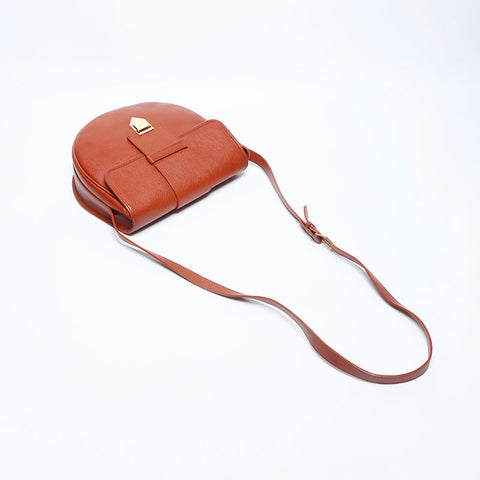 Yves Saint Laurent Yves Saint Laurent Laurent皮瓣YSL徽标肩袋棕色WS11205