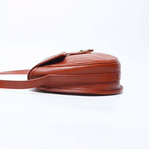 Yves Saint Laurent Yves Saint Laurent Laurent皮瓣YSL徽标肩袋棕色WS11205