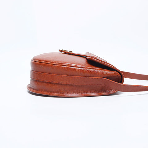 Yves Saint Laurent Yves Saint Laurent Laurent皮瓣YSL徽标肩袋棕色WS11205