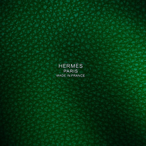 HERMES W Stamp Picotin Taurillon Clemence 银金属 2024 手提包 绿色 WS11207