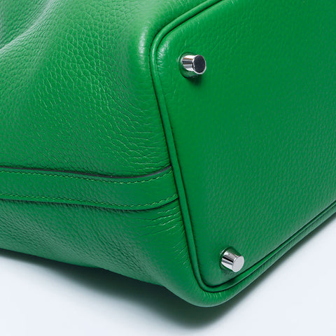 HERMES W Stamp Picotin Taurillon Clemence SilverMetal 2024 Handbag green WS11207