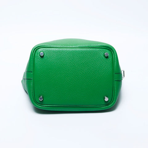 HERMES W Stamp Picotin Taurillon Clemence SilverMetal 2024 Handbag green WS11207
