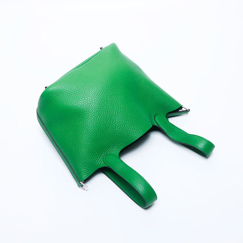 HERMES W Stamp Picotin Taurillon Clemence SilverMetal 2024 Handbag green WS11207