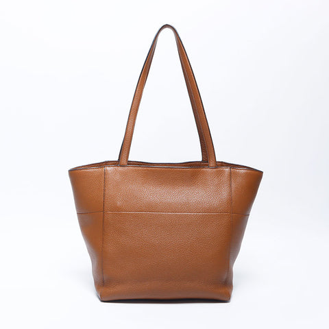 Prada Vittero Phoenix银色配件皮革手提袋棕色WS11211