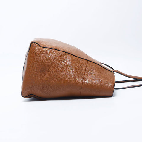 Prada Vittero Phoenix银色配件皮革手提袋棕色WS11211