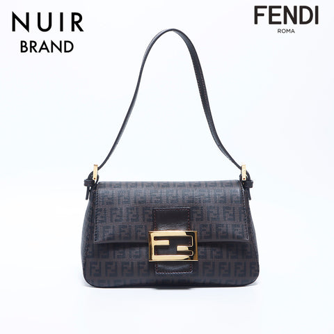 フェンディ FENDI マンマバゲット ズッキーノ ミニ PVC ショルダーバッグ ブラウン WS11212