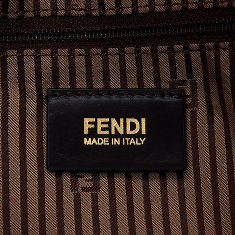 Fendi Mamma Bagget Leather铜牌肩带金色WS11213