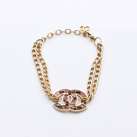 CHANEL COCO Mark Rhinestone 03A 2003 bracelet gold WS11224