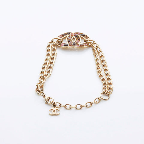CHANEL COCO Mark Rhinestone 03A 2003 bracelet gold WS11224