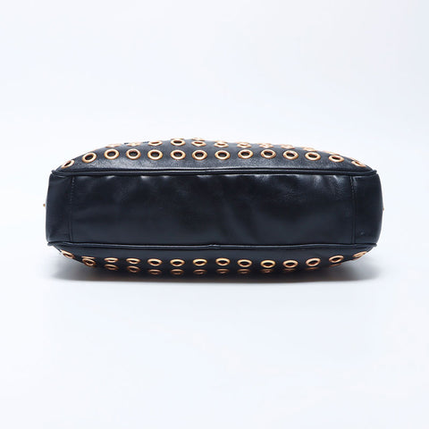 Prada Punged Leather饰钉手提包黑色WS11227