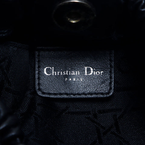 克里斯蒂安·迪奥（Christian Dior Maris）珍珠皮革银色手提包黑色WS11228