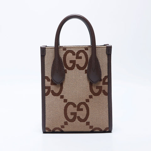 Gucci Jumbo GG帆布迷你手提袋肩袋棕色WS11239