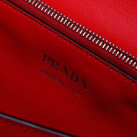 プラダ PRADA スタッズ レザー シルバー金具 エレクトラ ショルダーバッグ レッド WS11249