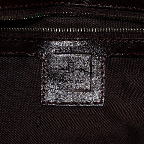 Fendi Zucca银硬件手提包棕色WS11250