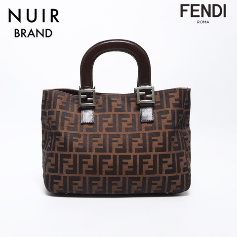 Fendi Zucca银硬件手提包棕色WS11250