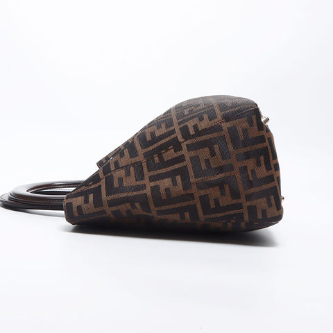 Fendi Zucca银硬件手提包棕色WS11250
