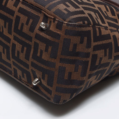 Fendi Zucca银硬件手提包棕色WS11250