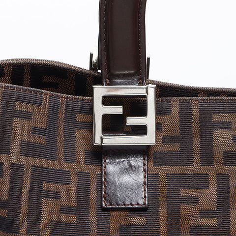 Fendi Zucca银硬件手提包棕色WS11250