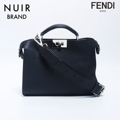 フェンディ FENDI ピーカブー レザー ミニ ハンドバッグ ブラック WS11251