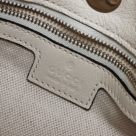 GUCCI Small Blondie Tote in Leather Chain Handbag white WS11252