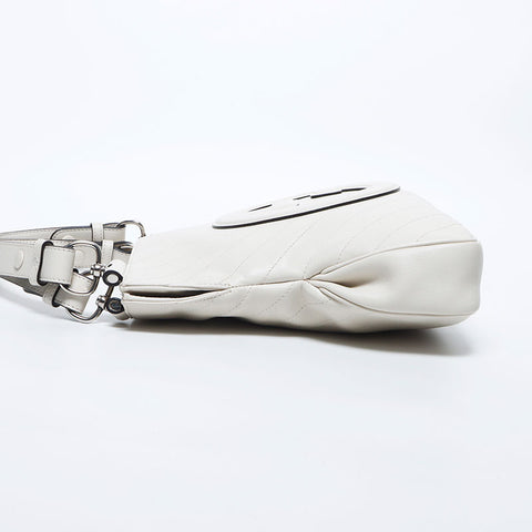 GUCCI Small Blondie Tote in Leather Chain Handbag white WS11252