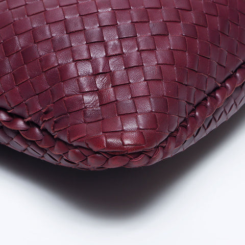 ボッテガヴェネタ BOTTEGAVENETA イントレチャート レザー ショルダーバッグ バーガンディー WS11254