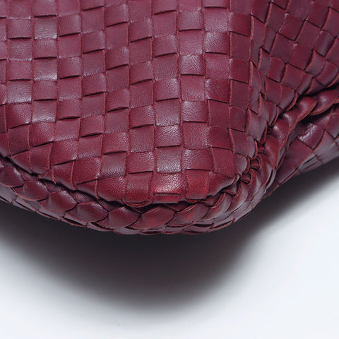 ボッテガヴェネタ BOTTEGAVENETA イントレチャート レザー ショルダーバッグ バーガンディー WS11254