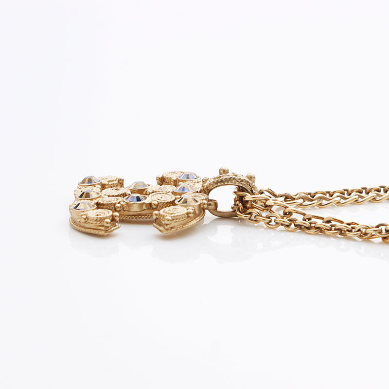 CHANEL パール ゴールド ネックレス シャネル CHANEL 06A 2006 デカココマーク ラインストーン パール