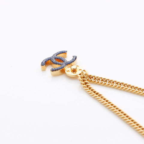CHANEL I24P COCO Mark Star Collier Or bleu WS11257