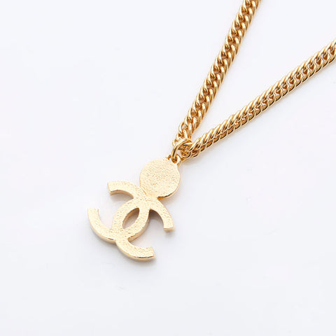 CHANEL I24P COCO Mark Star Necklace Gold blue WS11257
