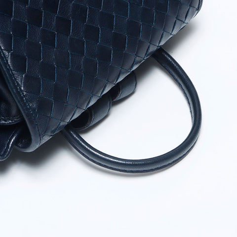 Bottegaveneta Intrecciato Lamb Leather Backpack/Daypack Navy Beige WS11261