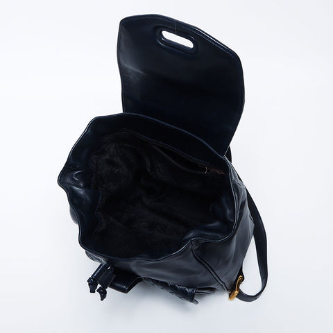 Bottegaveneta Intrecciato Lamb Leather Backpack/Daypack Navy Beige WS11261