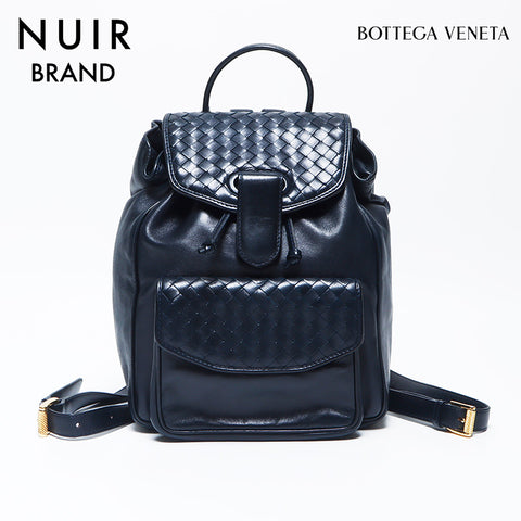 Bottegaveneta Intrecciato Lamb Leather Backpack/Daypack Navy Beige WS11261
