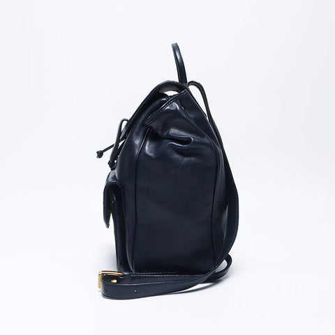 Bottegaveneta Intrecciato Lamb Leather Backpack/Daypack Navy Beige WS11261