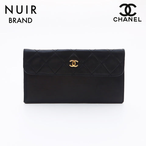 シャネル CHANEL ラムスキン マトラッセ ポーチ ポーチ ブラック WS11271