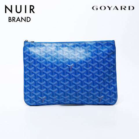 ゴヤール GOYARD 総柄 セナ MM クラッチバッグ ブルー WS11284