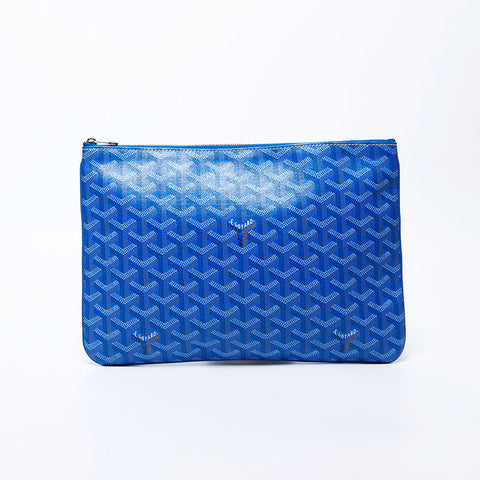 ゴヤール GOYARD 総柄 セナ MM クラッチバッグ ブルー WS11284