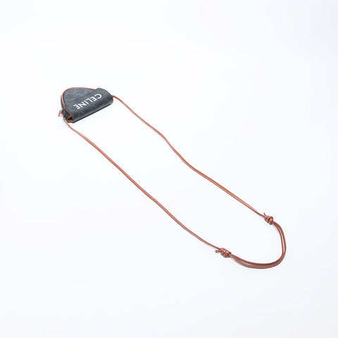 CELINE Triangle Bag Logo Mini Shoulder Bag Brown WS11285
