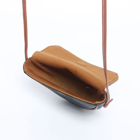 CELINE Triangle Bag Logo Mini Shoulder Bag Brown WS11285