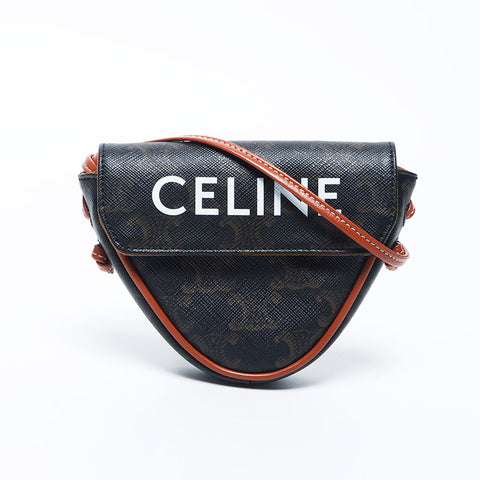 セリーヌ CELINE トライアングルバッグ ロゴ　ミニ ショルダーバッグ ブラウン WS11285