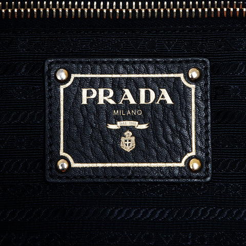 プラダ PRADA ロゴ レザー ハンドバッグ ブラック WS11293