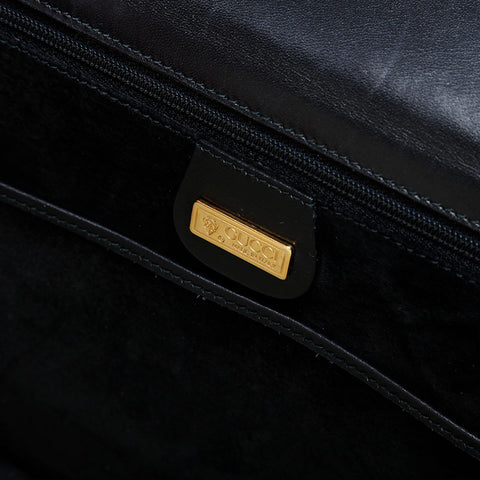 GUCCI Bamboo leather 2way Handbag black WS11297