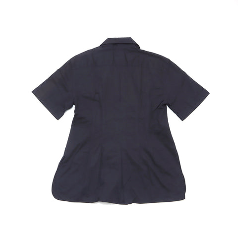 Chanel Coco Button Size 44 2019 Short Sleeve Shirt Cotton Black WS1129