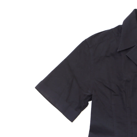 Chanel Coco Button Size 44 2019 Short Sleeve Shirt Cotton Black WS1129