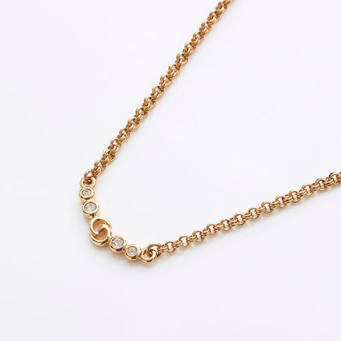 Christian Dior CD Logo Rhingestone Collier Gold WS11324