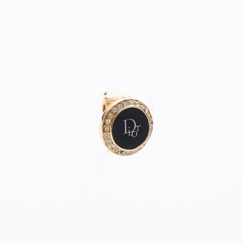 Christian Dior Christian Dior Logo Round Roules d'oreilles Roules d'oreilles Black WS11335