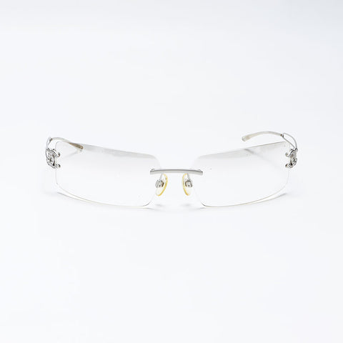 シャネル CHANEL ココマーク ラインストーン サングラス シルバー WS11342