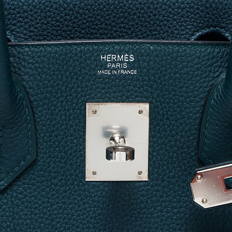 エルメス HERMES 2018年 C刻印 バーキン 30 ライン シルバー金具 ハンドバッグ グリーン WS11353