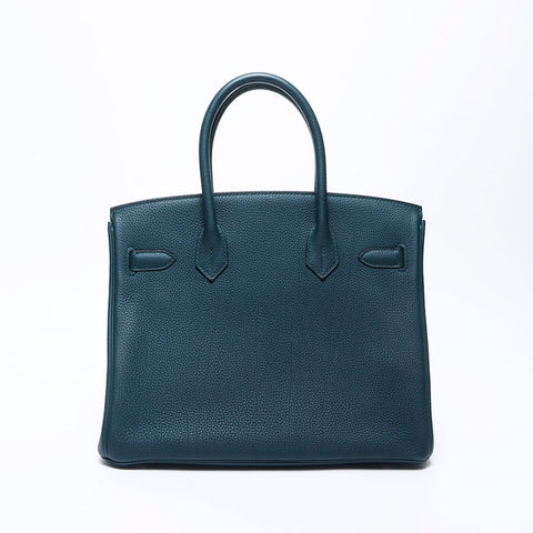 エルメス HERMES 2018年 C刻印 バーキン 30 ライン シルバー金具 ハンドバッグ グリーン WS11353